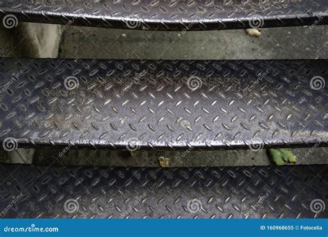 Industrial metal stairs stock image. Image of handrail - 160968655