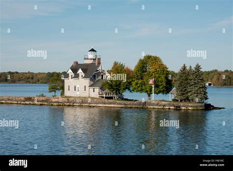 New York St Lawrence Seaway Thousand Islands Home With Lighthouse