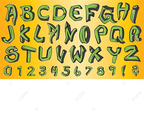 Graffiti Style Font Alphabet Digital Alphabet Vector Vector, Digital ...