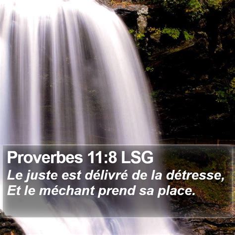 Proverbes 11 8 LSG Le juste est délivré de la détresse Et le