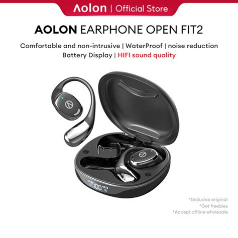 Promo Aolon Openfit2 Open Ear Earphone Bluetooth Power Display