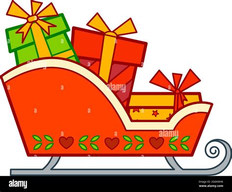 Dibujos Animados De Navidad Clip Art Ilustración De Vector De Trineo