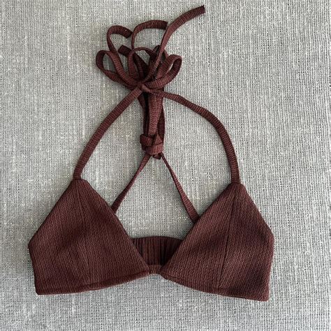 Brown Bikini Top And Skirt Set Never Worn Can Be Depop