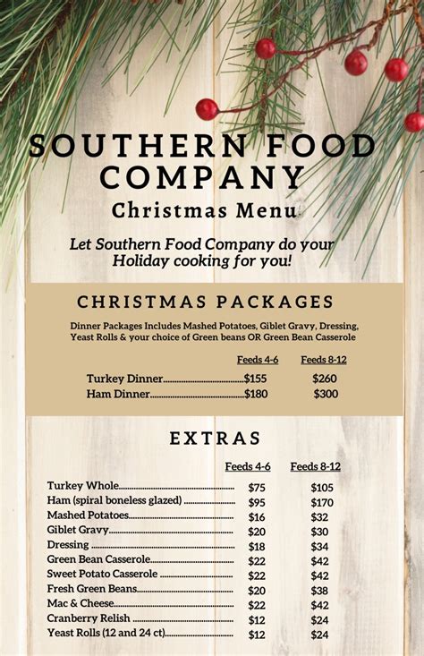 Let Southern Food Company do your Holiday Cooking this year for Thanksgiving & Christmas ...