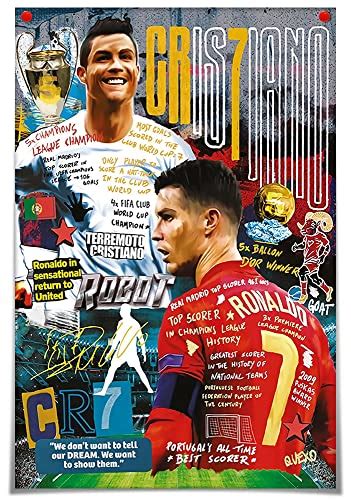 Poster De La Superstar Du Football Cristiano Ronaldo Art Mural De