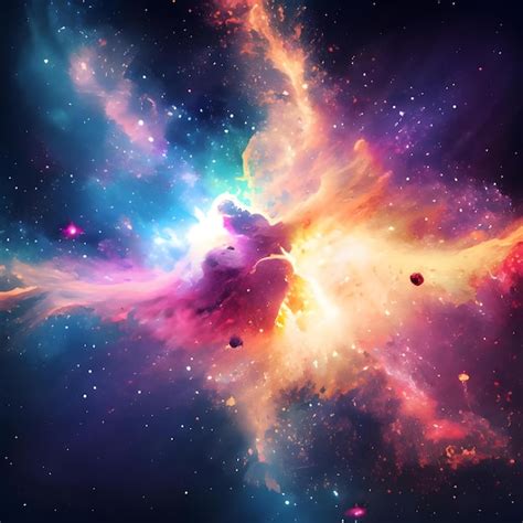 Premium AI Image | A celestial scene with a cosmic explosion of ...