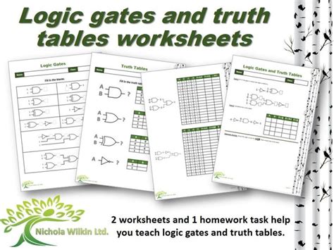 Logic Gates And Truth Tables Worksheet Pack Gcse Computer Science