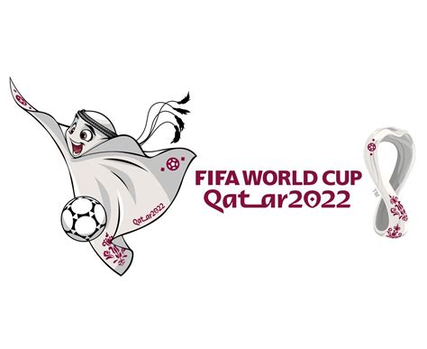 Mascote Fifa World Cup Qatar 2022 Com Logotipo Oficial Símbolo Mondial Vector Design Ilustração