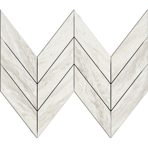 1 7 8 X 6 7 8 Midi Chevron Mosaic Gemstone White Pera Tile