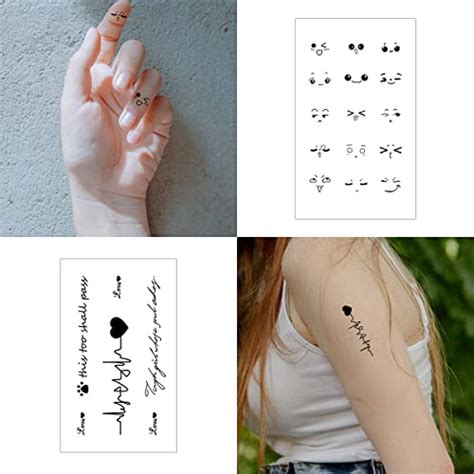 64 Sheets Tiny Finger Temporary Tattoos Kit Stickers Minimalist Smal