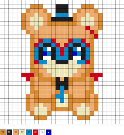 Fnaf Perler Beads Five Nights At Freddys Pixel Art Grid Easy Pixel Art Pixel Art Pattern