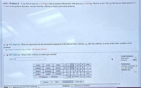 Solved Problem A Cue Ball Of Mass M Kg Is Chegg