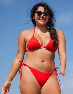 American Eagle Crinkle String Triangle Bikini Top