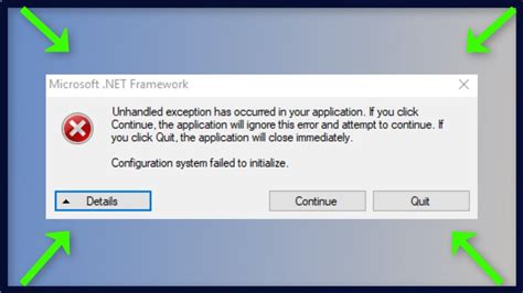 Microsoft Net Framework Unhandled Exception Has Occurred In Your