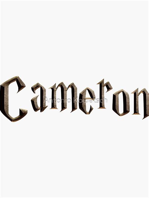 Cameron Name Wizard Nametag Cameron Name Label Sticker For Sale By