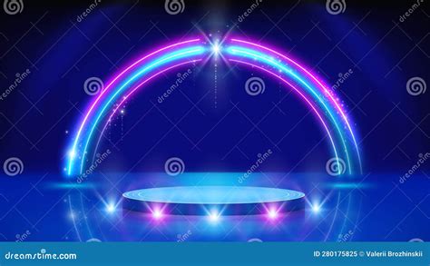 Neon Frame Led Arch Podium Stage Background Backdrop For