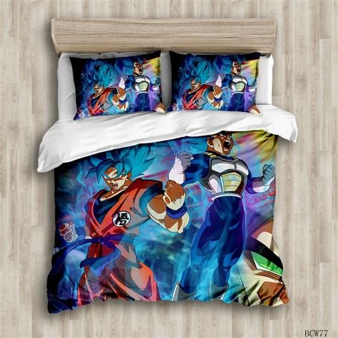 Fierce Son Goku And Vegeta Super Saiyan Blue Mode Bedding Sheet Super