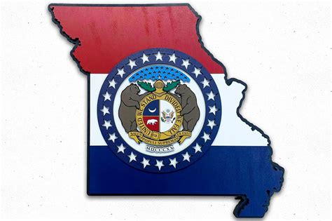 missouri state shape wood flag patriot wood