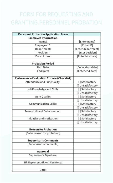 Free Probationary Period Employee Regularization Application Form Apply