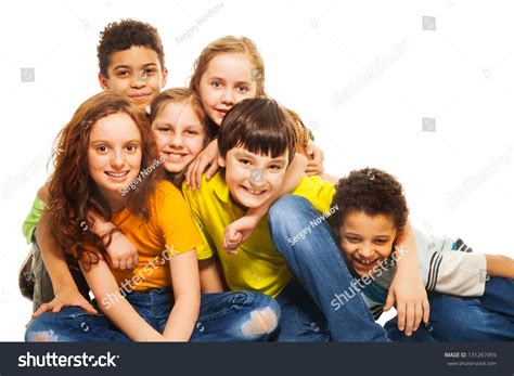 Group Diversity Looking Kids Boys Girls Stock Photo 131267459 ...