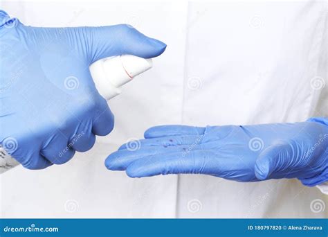 Alcohol Antiseptic Gel And Latex Glovesprevent Against Infection Of