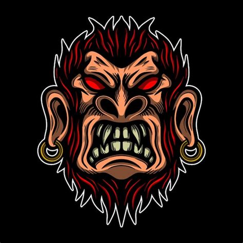 Premium Vector Premium Vector Hand Drawn Angry Gorilla Head Illustration