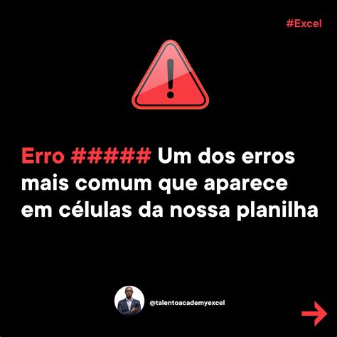 Escola do Excel - Erro ##### Um dos erros mais comum que...