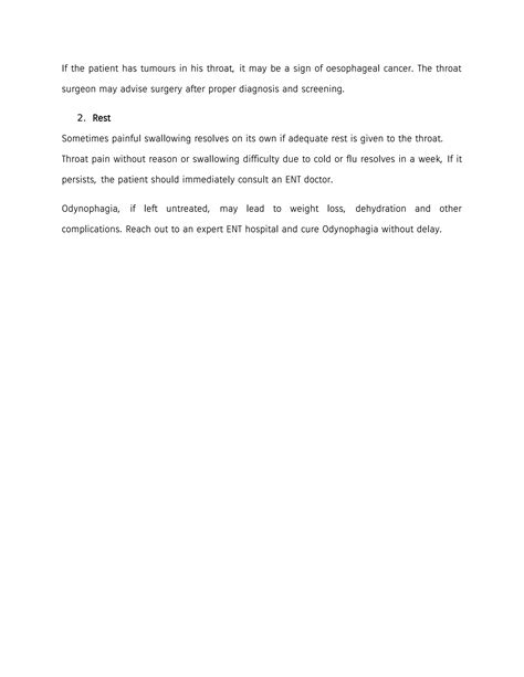 Odynophagia - Causes, Symptoms, and Treatment | PDF