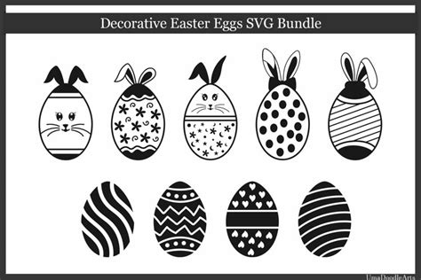 Decorative Easter Eggs Svg Bundle Easter Svg Eggs Cut File