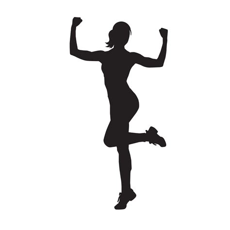 Healthy Woman Doing Exercising Illustration Vector Silhouette