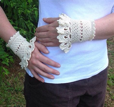 Crochet Lace Wrist Cuffs Cotton Lace Pure White By