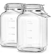 Amazon Folinstall Gallon Square Super Wide Mouth Glass Jars With