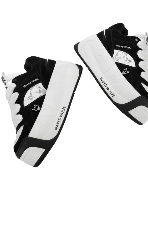 Naked Wolfe Snatch Platform Sneaker In Black White Smart Closet
