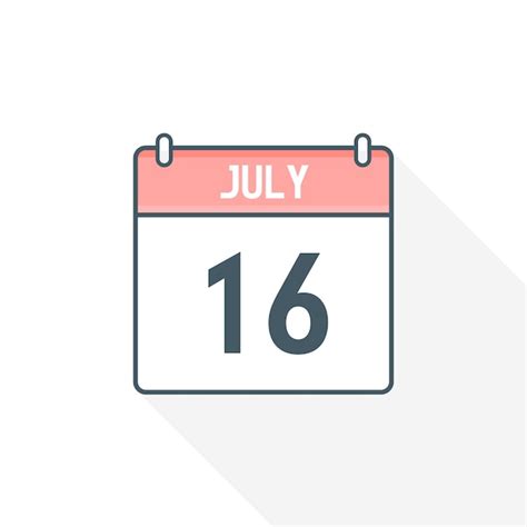 Premium Vector | 16th July calendar icon July 16 calendar Date Month ...