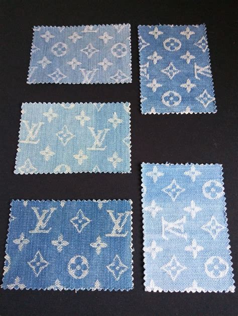 Lv Monogram Jacquard Denim Fabrics For Luxury Items