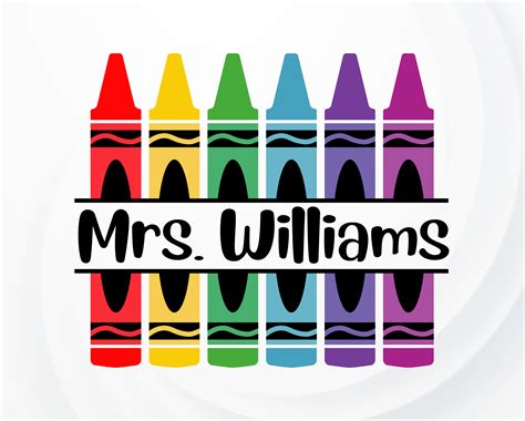 Crayon Split Monogram Svg Crayon Svg Teacher Svg Crayons Etsy