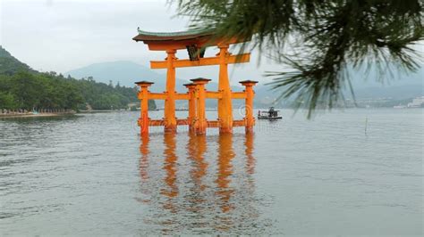 Tori Gate At Sea On Miyajima Hiroshima Stock Video Video Of Landmark