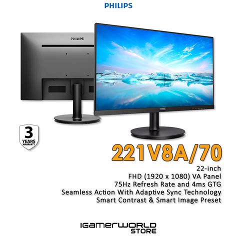 Jual Philips V Line 221v8a 22 Inch 75hz 4ms Fhd Monitor Shopee