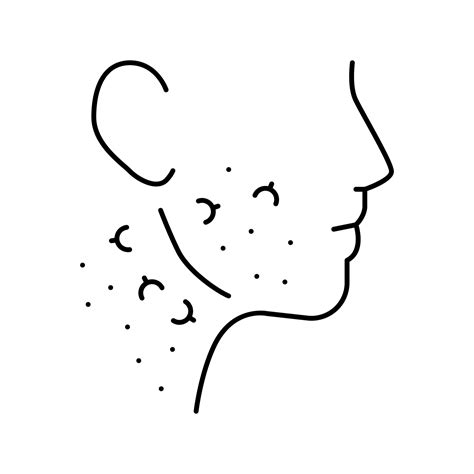 Face Neck Ingrown Hair Line Icon Vector Illustration 18992986 Vector