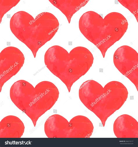 Handdrawn Pink Watercolor Heart Pattern Painted Stock Vector Royalty