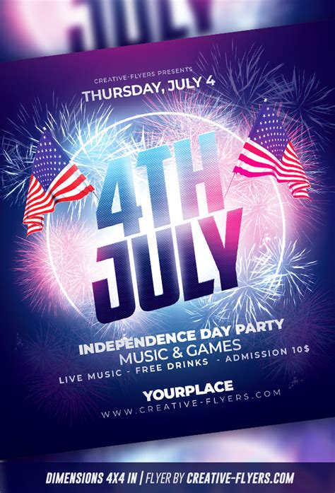 Flyer Design For Th Of July Celebration Creativeflyers