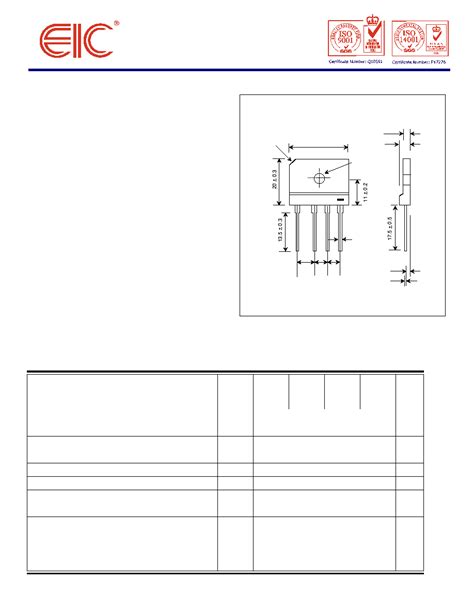 D Sba Datasheet Pages Eic Silicon Bridge Rectifiers