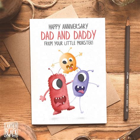 Divertida tarjeta de aniversario LGBT dos papás gay feliz Etsy