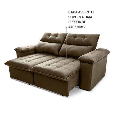 Sofá Retrátil Reclinável Verona Suede Velut King House