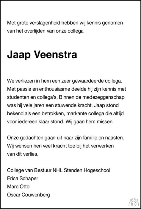 Jakob Jaap Veenstra 31 10 2020 Overlijdensbericht En Condoleances