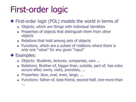 Ppt First Order Logic Powerpoint Presentation Free Download Id 1453568