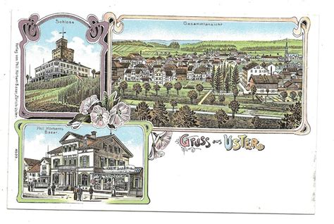 Gruss Aus Uster Zh Jugendstil Seltene Litho Ak Um Acheter