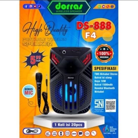 Jual Speaker Bluetooth Karaoke Dorras Ds F Bonus Microphone