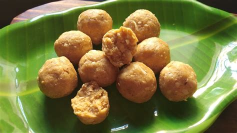 Thambittu Recipe Sweet Roasted Rice Flour Jaggery Balls With Peanuts