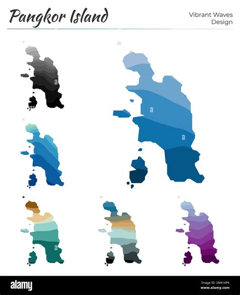 Set Of Vector Maps Of Pangkor Island Vibrant Waves Design Bright Map